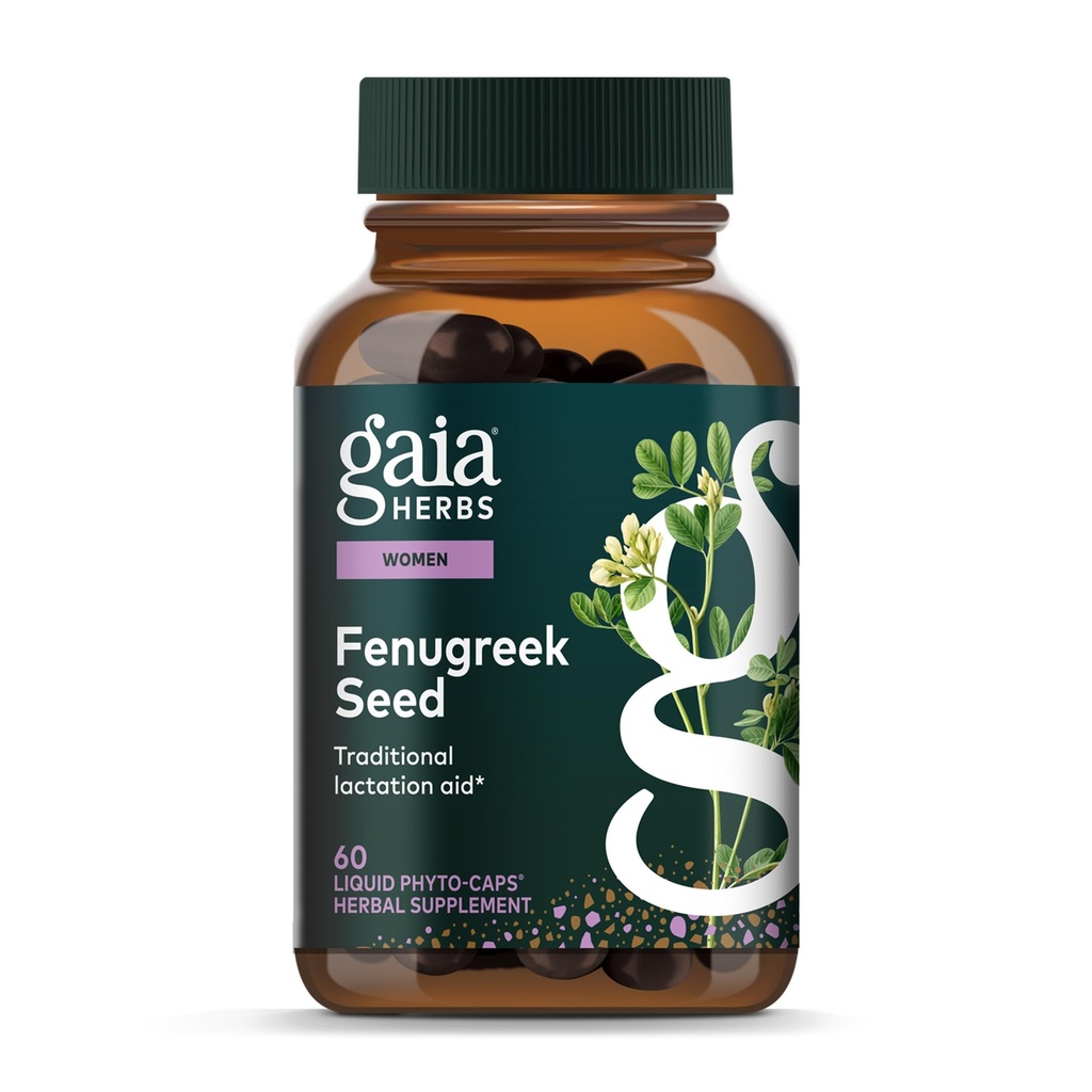 Gaia Herbs Ziarno kozieradki - Pomaga wspierać zdrową laktację i produkcję mleka piersi * - Wykonane z organicznych nasion kozieradki - 60 Vegan płynnych fito- Kapsułki (Do 15 - Day Supply)