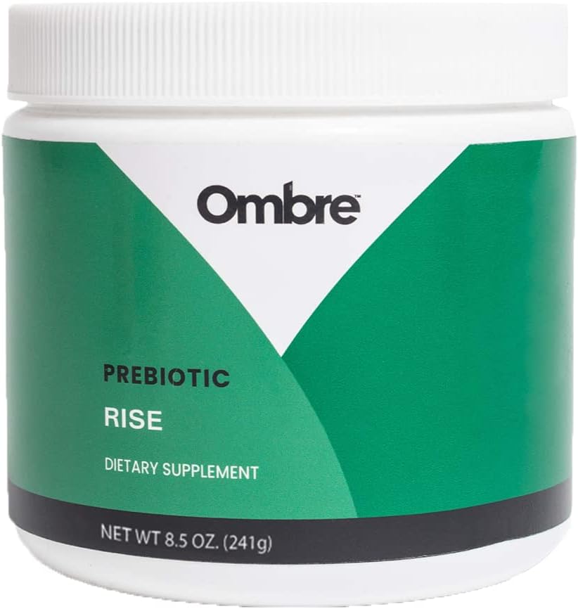 Ombre Rise Prebiotic Powder Fiber Supplement, Wspiera Regularność trawienna i ogólne Wellness, Rozpuszczalny w wodzie, Fast- Absorbing, & Delikatnie na stomach, Shelf- Stabilny, 8.5- Ounce Tub, 30 Służenie