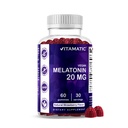 Melatonina Vitamatic 20mg Gumiaki dla dorosłych, 30 Służenia - 60 Hrabia - Non-Habit Forming Supplement