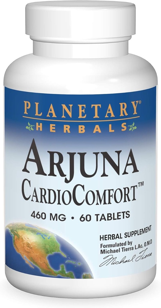 Planetarne Herbals Arjuna Cardio Comfort Tablets, 460 mg, 60 Count