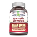 Amazing Supples Quercetin 800mg with Bromelain 165mg, 120 Veggie Capsules Supplement Agregat 124; Non-GMO Agregat 124; Gluten Free Agregat 124; Made in USA