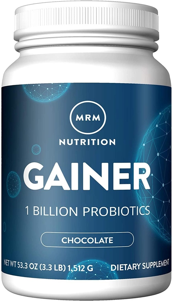 MRM Nutrition Gainer Protein with Probiotics + Postbiotics Between 124; Chocolate Flavored Between 124; 25g Protein Between 124; Whey Concentrat + Isolate + Micellar Casein Between 124; Slow + Fast Digesting Between 124; with Digestive enzyms