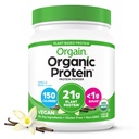 Orgain Organic Vegan Protein Powder, Vanilla Fasola - 21g Białko roślinne na bazie, 4g włókno prebiotyczne, Brak składników laktozy, Nie dodawany cukier, Nie-GMO, Dla shakes & Smoothies, 1.02 lb (Opakowania maja Vary)