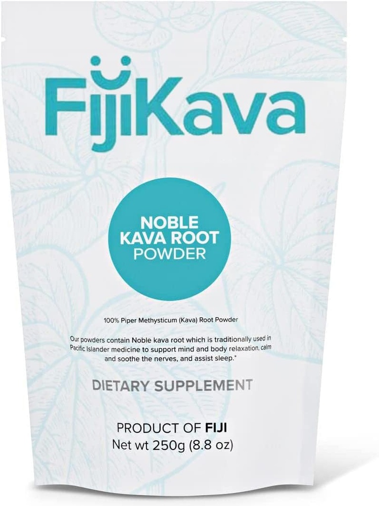 FijiKava Instant Kava Kava Proszek Kava 250g - Premium Kava Proszek korzenny z wysoką zawartość kavalaktonu - Natural Relaxation Aid for Calmness, Stress Relief i Sleep Support - Easy- To- Mix