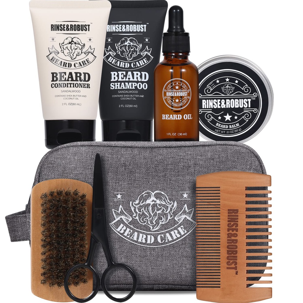 Płukanie i Solidny Beard Kit Pielęgnacja broda dla mężczyzn Beard Travel Set upominki zestaw dla mężczyzn Podróże Torba dla mężczyzn Dzień ojca