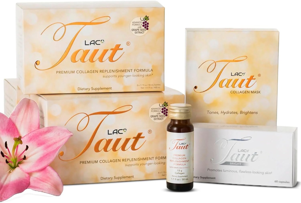 TAUT Premium Advanced Collagen - Liquid Collagen for Women Collagen Drink Advanced Formula for Hydration, Vitamin C, Rotinkles, Fine Lines i Sagging Skin - Najlepszy Kolagen płynny