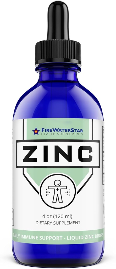 FWS Liquid Cynk Suplement dla mężczyzn Kobiety Dzieci, Organic Non-GMO Wegan, Jonowy Cynk krople siarczanu, System immunologiczny Wzmacnianie Zdrowej skóry Wsparcie ogólne Wellness, 60 Day Supply, 4 oz