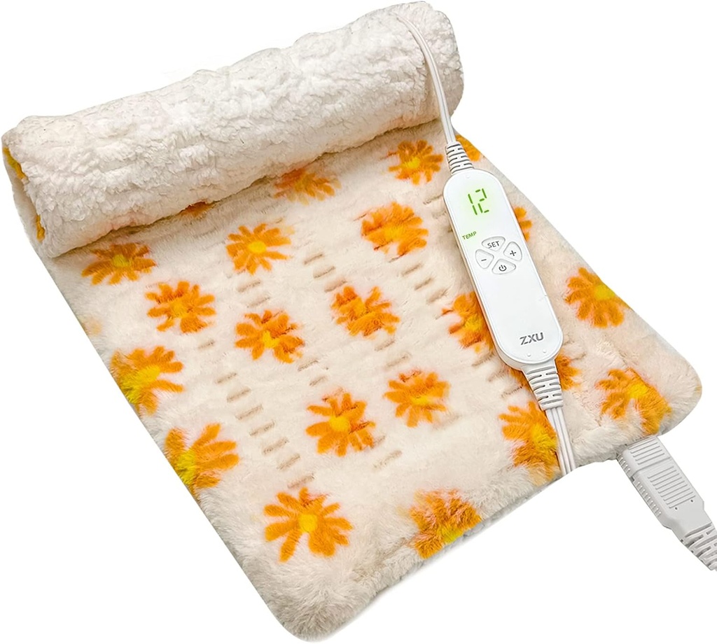ZXU Ogrzewanie Pad na ból pleców i skurcze Relief- Ultra Soft Sherpa Ogrzewanie Pad, XL King Rozmiar 12 "x 24", 12 Poziomy ciepła i 1- 24H Auto Off Pozostań na funkcji Gorące Podgrzewane Pad, Pranie maszyny