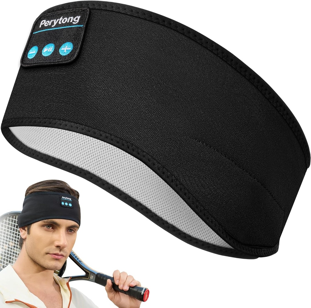 Perytong Sleep słuchawki bezprzewodowe, Bluetooth Sports słuchawki z Ultra- cienkie HD Stereo Głośniki, Unisex, Perfect for Sleep, Trening, Joging, Joga, Bezsenność, Podróże lotnicze, Medytacja
