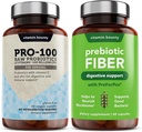 Witamina Bounty Pro- 100 Probiotyki i Prebiotyczny Pasek Włókienniczy: Ultimate Gut Health Support with 13 Strains, 100 Miliard CFU, Cynk & Witamina C, Opóźnione uwalnianie kapsułki - 90 Kapsułki
