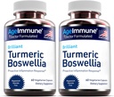 Suplement turmerowy z 65% Boswellia Serrata Extract with Black Pepper as Bioperine - Inulina - Kurkumina Turmerowa 95% Extract for Healthy Infective Response and Gut Health - 60 kapsułki - 2 opakowania