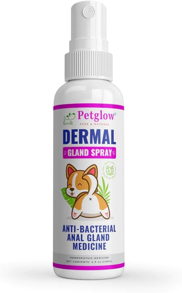 Petshlow Anal Gland Medicine, Anal Cleaning for Dogs, Anal Gland Support, Pet Grooming Spray, Leczenie i Zapobiega Dog Anal Gland Infection, Feline Anal Gland Relief Higiene Spray - 4 fl oz