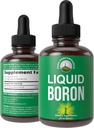 Płynny suplement boronowy dla mężczyzn i kobiet. W USA. Vegan + Jonic Trace Mineral Drops o wysokiej biodostępności dla kości, Joint Health. Zero Sugar, bez gorzkiego smaku. Kompleksowe suplementy boru
