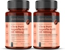 Ultra Pure Kryll Oil 500mg x 240 Kapsułki (2 butelki) - zasolony w niezanieczyszczonych wodach Antarktyki zapewniając bogate dostawy Astaksantyny, Omega 3 i witaminy D