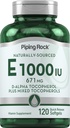 Piping Rock Witamina E 1000 IU Softgels 124; 120 Hrabia 124; z D- Alpha i mieszanych tokoferoli 124; Gluten Free, Nie-GMO Suplement
