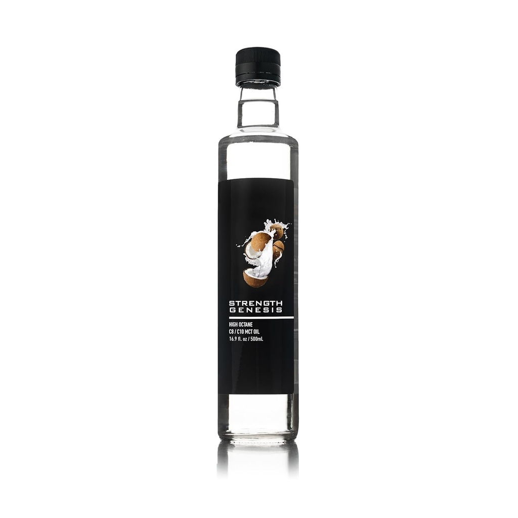 Premia MCT Oil High Octane C8 C10 MCT Oil 500ML BPA Bezpłatna butelka szklana 124; Najlepsze MCT Keto kawa, herbata, Smoothies Oil 124; Czysty MCT Oil Kokosowy 60% C8 40% C10 Non-GMO Gluten Free Unflavored