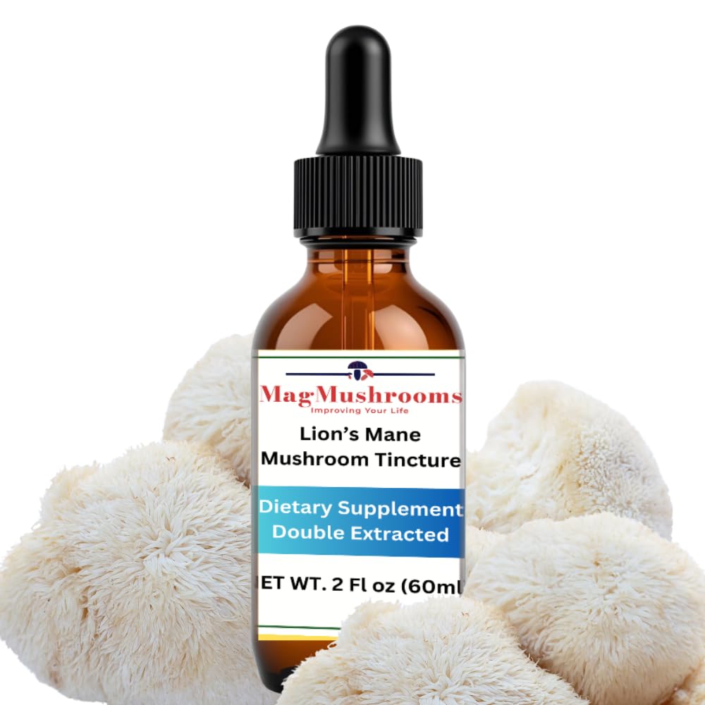 Lion 's Mane Tincture, High Potency, Double Extended, 60 Daily Days