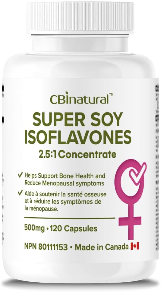 Soy Isoflavones 2.5: 1 Ekstrakt 500mg (ekwiwalent 1250 mg), Wspomaga Wellness Kobiet, 120 Kapsułek Wegańskich, 4- Miesiąc dostaw, Non-GMO, Gluten Free