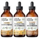 Wild & Organic Lion 's Mane, Turcja Tail & Chaga Mushroom Tinctures