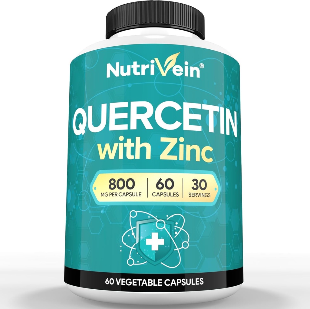 Żywotne żyły Cynk Quercetin Połączony Suplement - Zwiększona absorpcja Quercetin z cynku do oddychania, cardio, immunologiczne, & Full- Body Support - Maksymalna dostępność biologiczna