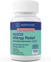 WELMATE - Ulga alergiczna - Feksofenadyna HCl 180 mg - 24 Hour Non-Drowsy Antihistamine - Kichanie - Nędzny nos - swędzące oczy, nos i gardło - Allergy Relief Tablets - 100 Count