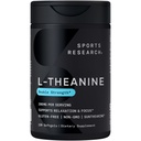 Sports Research Double Strength L- Theanine Supplement - Suntheanine Softgels for Focus, Relaxation & Alertness - Non- Drowsy Support Made with Coconut Oil, Non- GMO & Gluten Free - 200mg, 120 Count