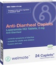 WELMATE - Anti-Diarrheal Caplets (24 Caplets) - Loperamide HCL 2 mg - Diarrhea Symptom Relief - Upset Stomach Reliever - Anti Diarrhea Pills - Over-The-Counter Medication