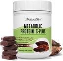 NaturalSlim Protein Powder z witamin i minerałów Metabolic C- Plus - Proszek do zamiany posiłku wzmocniony witaminą C, Cynk i kwas amino- Proszek z białka czekoladowego 10 Słupki 1.1 lb.