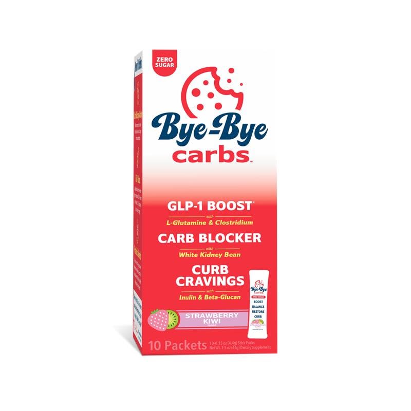 Bye- Bye- Bye- Bye- Byebybycarbs - Carb Bloking Drink Mix - Walka z pragnieniami, czuć się w pełni dłużej, & Wsparcie diety Sugar- Free & Keto Friendly - Truskawka Kiwi