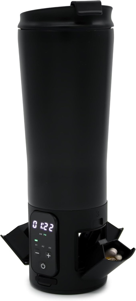 e- Pill Smart 12.5 oz Stal nierdzewna Butelka na wodę Tumbler Pill Organizator i Medicine Reminder