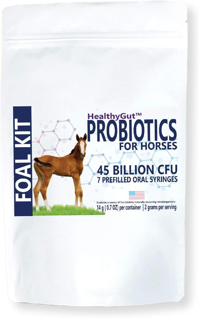 Zestaw HealthyGut Foal dla koni Suplement diety, All- Natural Formula (14 g)