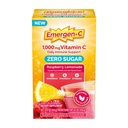 Emergen- C Zero Sugar 1000 mg Witamina C Proszek do codziennego immunologicznego wsparcia Kofeina Bezpłatne witaminy C Suplementy z cynku i manganu, B Witaminy i elektrolity, Malina Lemoniada Flavor - 36 Hrabia