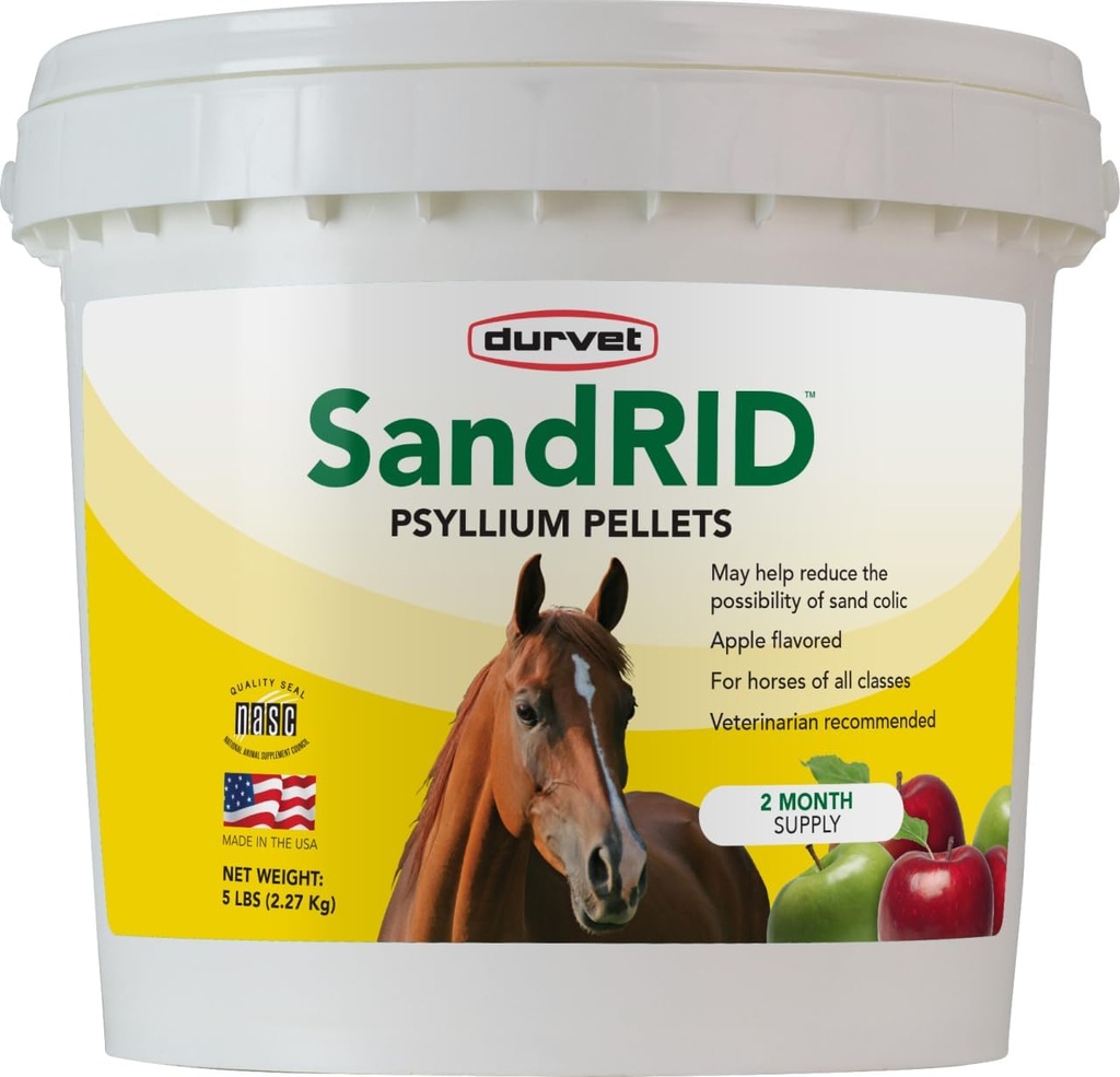 Durvet 699627 Sandrid Psyllium Pellets, 5 Lb, 5 funtów (opakowanie po 1)