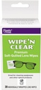 Flents Lens Wipes, Wipe 'N Clear, 20 Hrabia, Nawilżone, Streak- Free, Bezpieczne dla okularów, Anty- Fog, Delikatne czyszczenie, Czyszczenie, Czystość, Indywidualnie zapakowane dla podróży i wygody, Made in USA