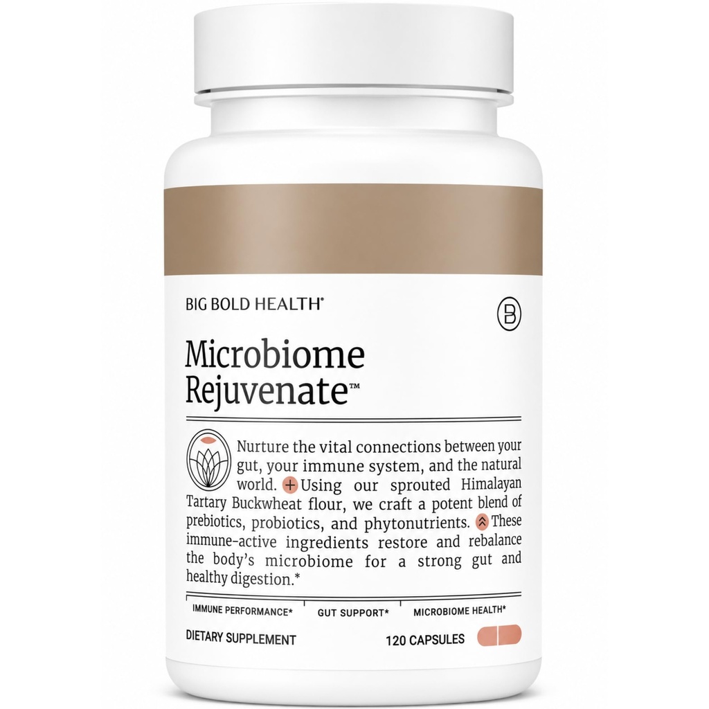 BIG BOLD HELOTH Microbiome Odmładzać Prebiotyk + Probiotyczny Suplement dla Gut Zdrowie i System immunologiczny Wsparcie - z Immune- Aktywny Himalajski Tartary Gryka - Gluten- Free (120 Kapsułki wegetariańskie)