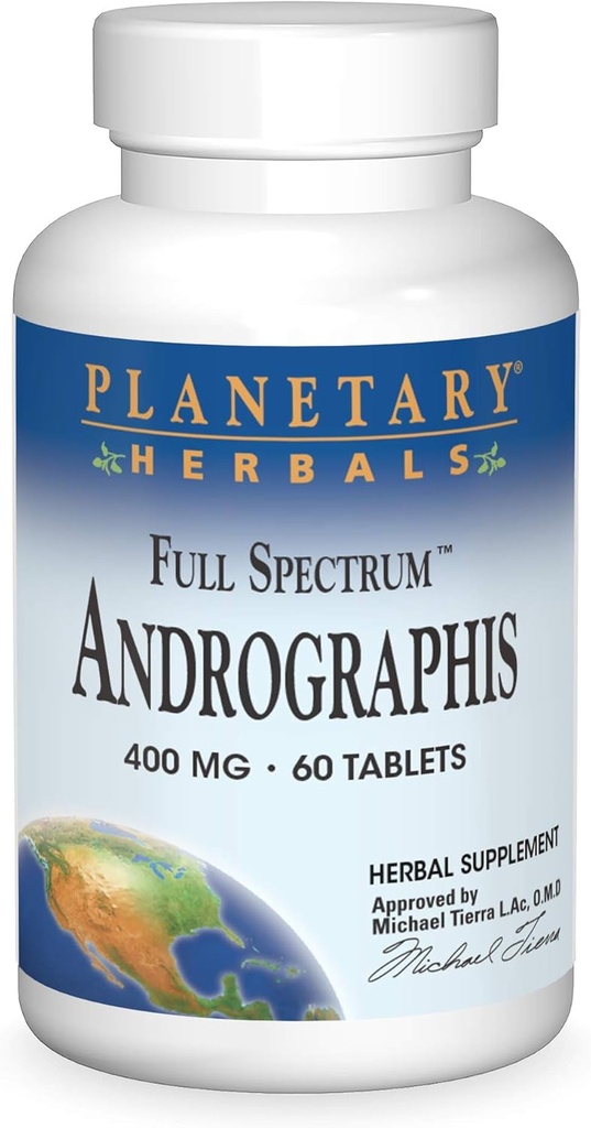 Planetarne Herbale Full Spectrum Andrographis 400mg - Hyurvedic Herb - 60 tabletek