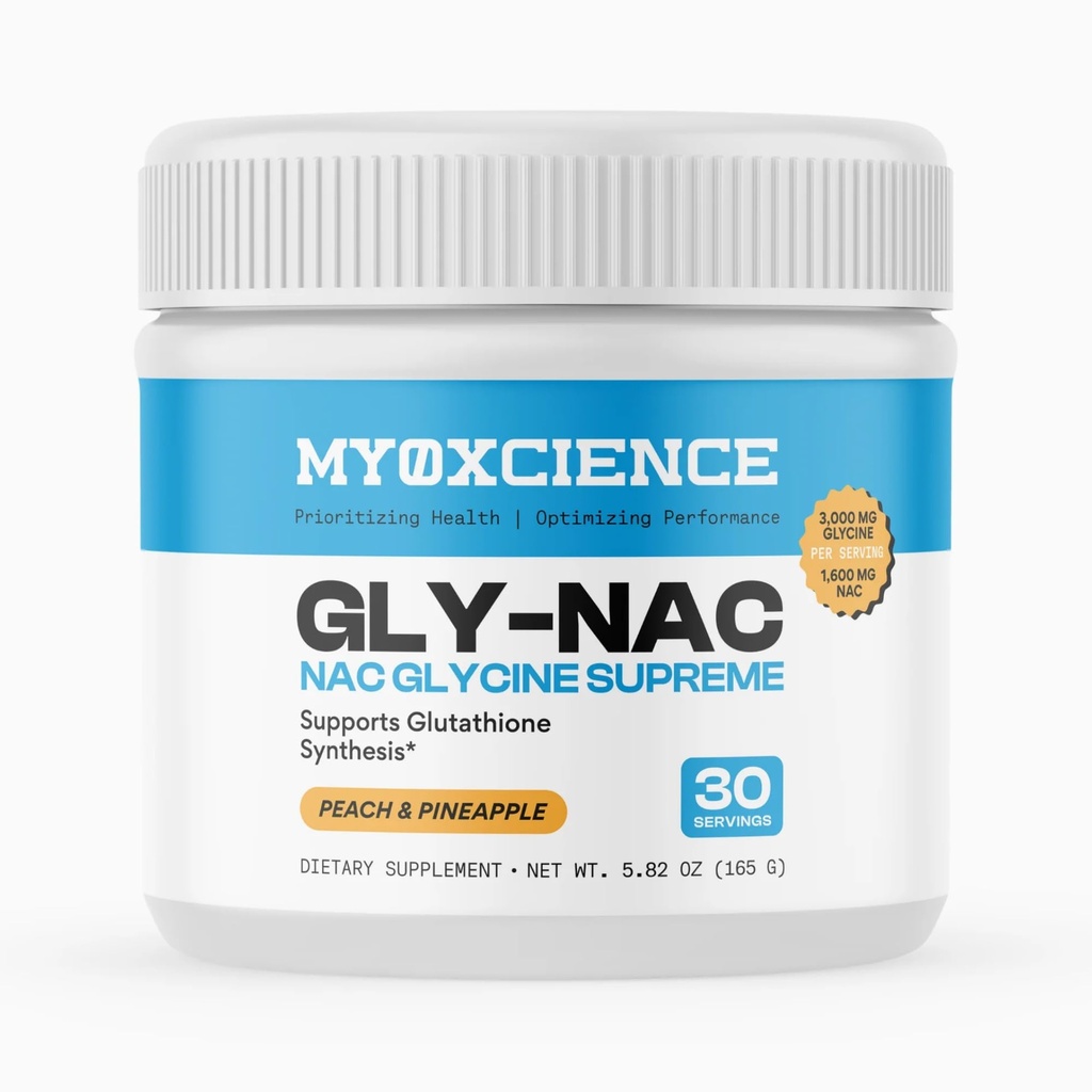 MIOXCIENCE NAC Glicyna Najwyższa 124; N- Acetyl- L- Cysteina, Glicyna i Tauryna (Natural Peach and Ananas Flavor) (30 Służenie)