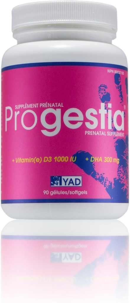 Progestia Witaminy prenatalne dla kobiet z Omega-3 Kwasy tłuszczowe EPA, DHA, Kwas foliowy, Żelazo, Witaminy i Składniki odżywcze dla przed, & po ciąży (90 Pigułki 3 Miesiąc dostaw).
