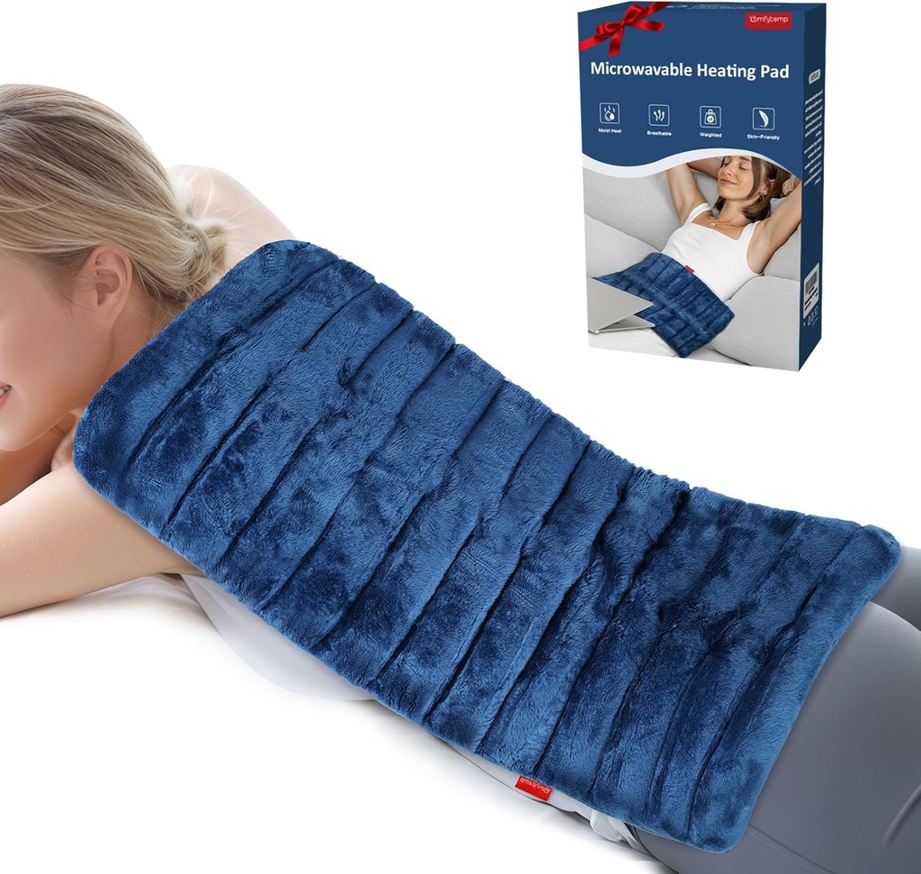 Komfortowa bardzo duża mikrofalowa papa grzewcza do radzenia sobie z bólem pleców, 12 "x23" 3,7 LB Moist Heat Pad for Neck Shoulder, Krampy, Terapia Fizyczna Mama Day prezenty dla Aches, Joints