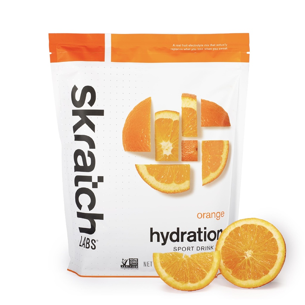 Skratch Labs Hydration Proszek 124; Sport Drink Mix 124; Elektrolity Proszek do ćwiczeń, Wytrzymałość i Wydajność 124; Pomarańczowy 124; 60 Słupki 124; Non-GMO, Wegan, Kosher