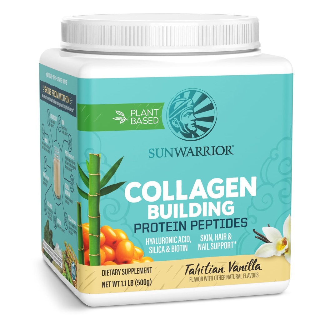 Wegan Collagen Protein Powder Plant- based 124; Hyaluronic Acid Minerals Biotin Soy Free Dairy Gluten Free NON- GMO British 124; Vanilla 20 Służenie 124; Kolagen Building Peptydes przez Sunwarrior