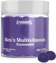 Droppels Men 's Multivitamin Gummies with Folic Acid, Vitamin A, D, C, E, K, B6, B12, Biotin & More Assembly 124; Vegan, Non-GMO & Pectin- Based Amend124; Fresh BlackBerry Flavor, 60 Count