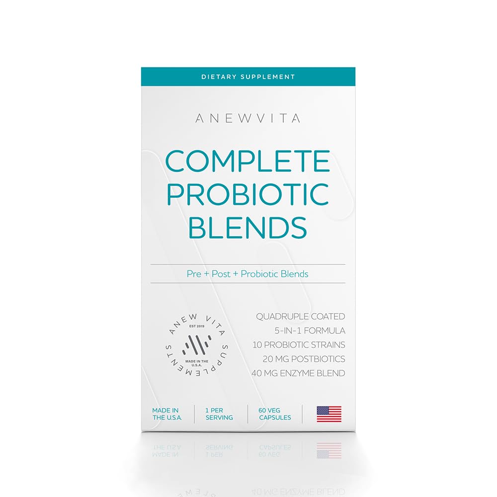Kompletna mieszanka probiotyczna: 5- in-1 Enzymy pokarmowe, Cynk, Postbiotyk, Prebiotyki i Probiotyki dla Kobiet i Mężczyzn, Provitalize for Women Digestive & Gut Health British 124; 10 Szczeliny 20 Milion CFU, 60ct Softgels