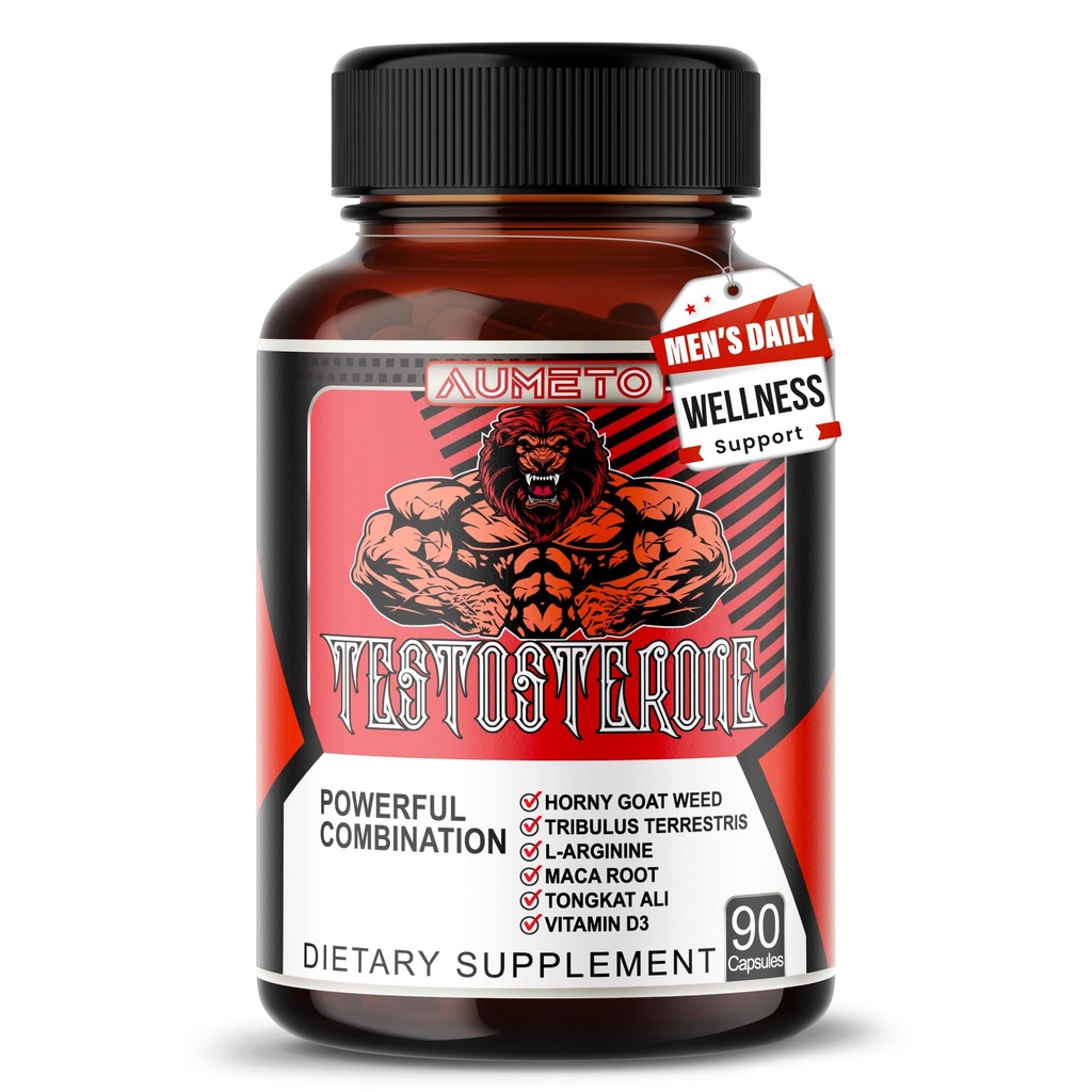 Vitality & Wellness Support for Men with Tribulus, Tongkat Ali, Maca Root, L- Arginina & Witamina D3 - 90 Kapsułki