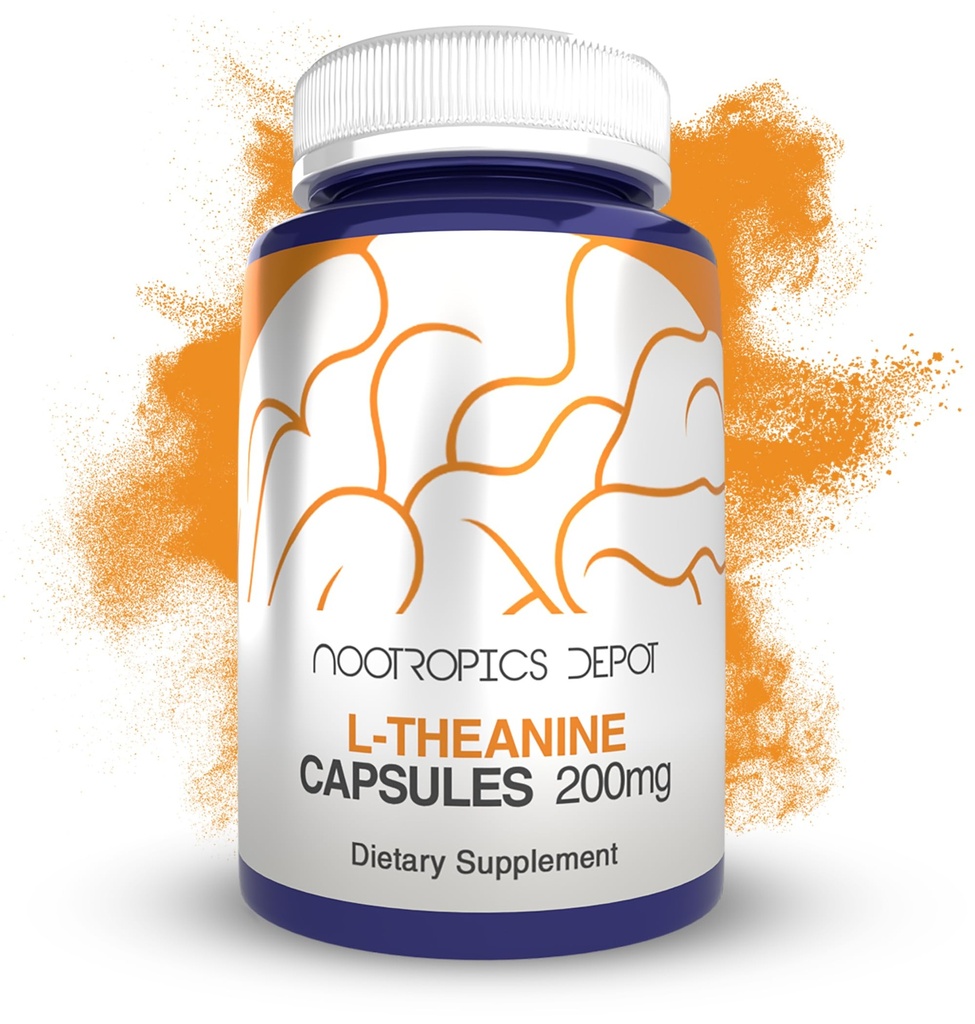 Nootropics Depot L- Theanine Kapsułki 200mg (90 Hrabia) 124; Promotes Relaxation Relaks 124; Wsparcie zdrowych poziomów stresu + Cykle snu 124; Promotes Cognitive Function + Focus Relaxation 124; Amino Acid Supplement