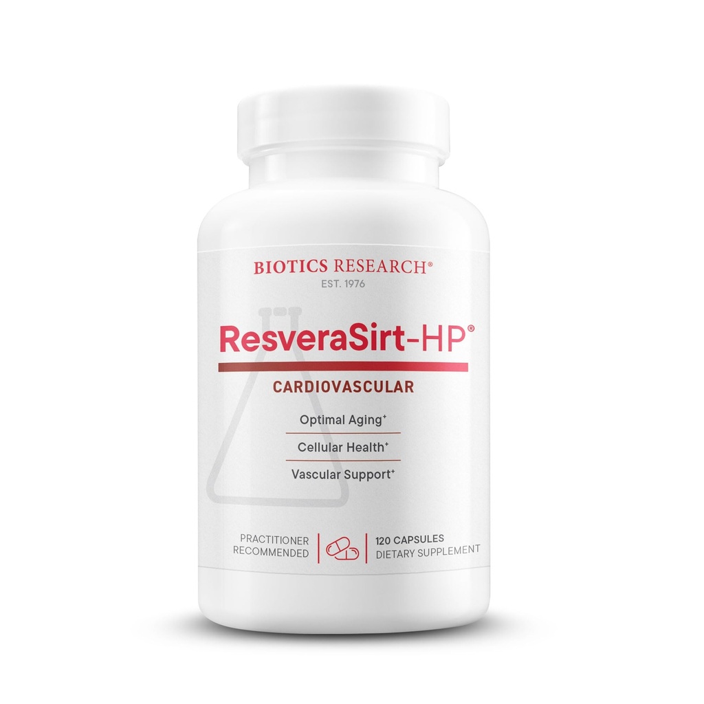 Biotics Research ResveraSirt HP Spreparowane przez Dr. Mark Houston, Trans Resveratrol, Quercetin, Zwiększenie aktywności Sirtuin, Wsparcie sercowo-naczyniowe, Moc serca, Wsparcie naczyniowe, 120 Kapsułki