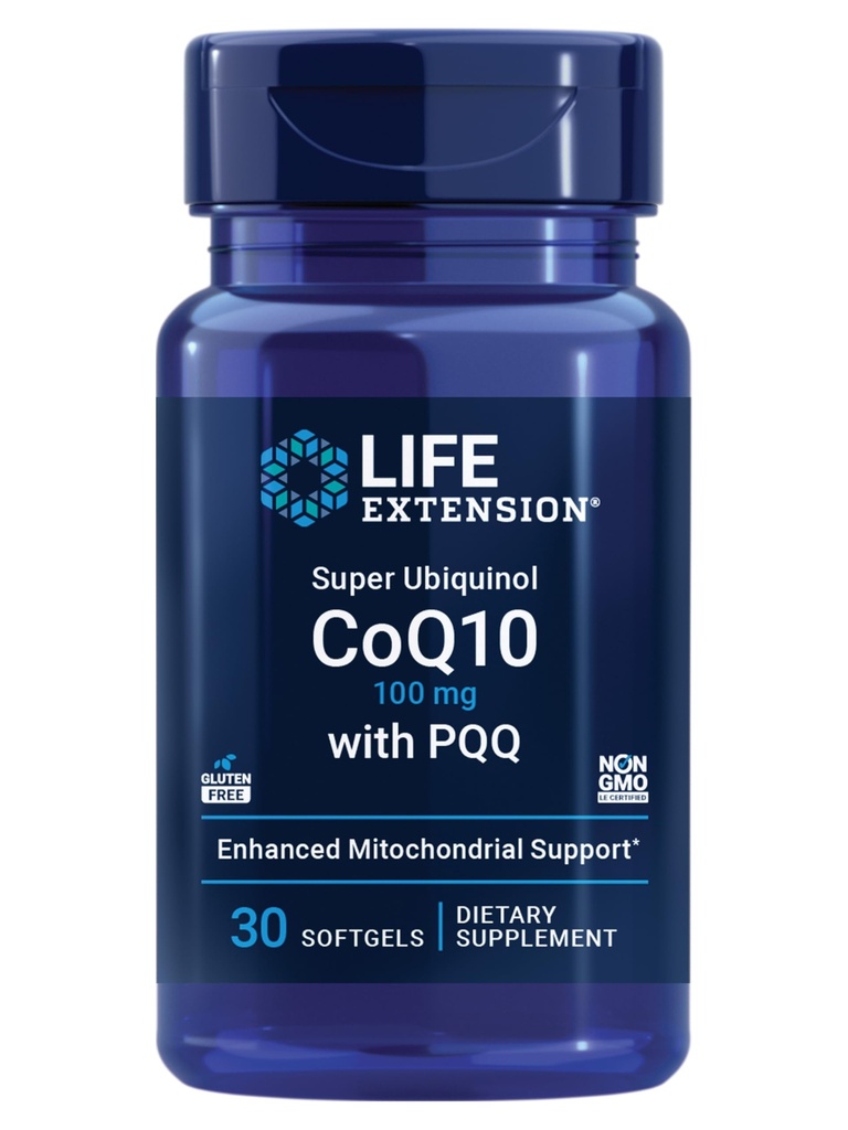 Wydłużenie życia Super Ubichinol CoQ10 z PQQ, koenzym Q10, pirolochinolina Quinone, Heart Health Supplement, Maximum Absorption, 100 mg, Non-GMO, Gluten- Free, 30 softgels