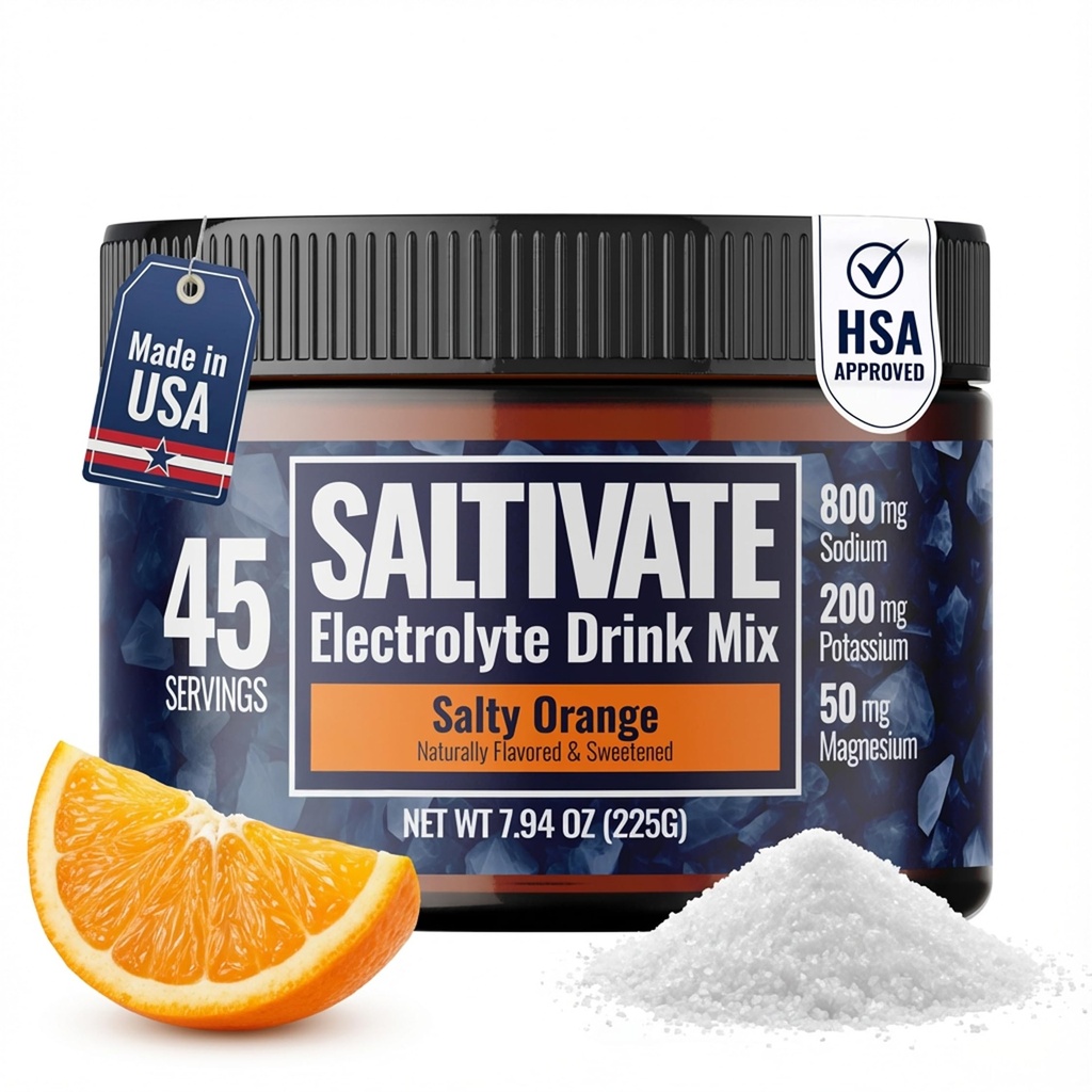 Proszek bez cukru Electrolyte 124; Sól pomarańczowa Hydration (ze Stevia) 124; Wysokie sodu potasu Magnezu Elektrolity na post, POTS, Pot Odzysk 124; Robi 45 Sługi 32 Fl Oz Y124; Made in USA