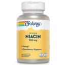 SOLARAY No Flush Niacin 500mg, Flush- Free Witamina B3 Niacyna, Energia i układ krążenia Wsparcie, Wegan, Laboratorium zweryfikowane, 100 Słupki, 100 VegCaps